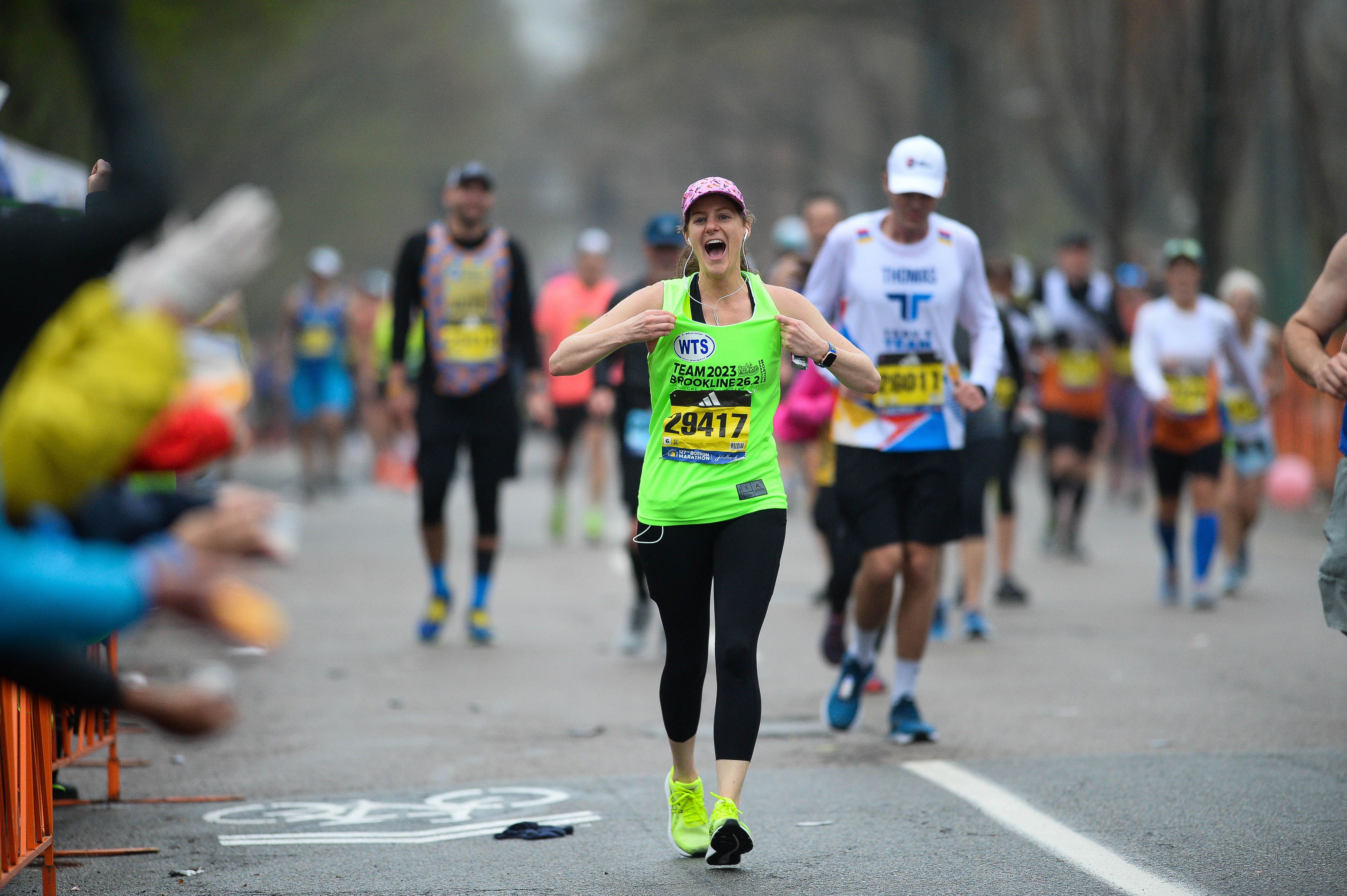 Team Brookline runners on the course